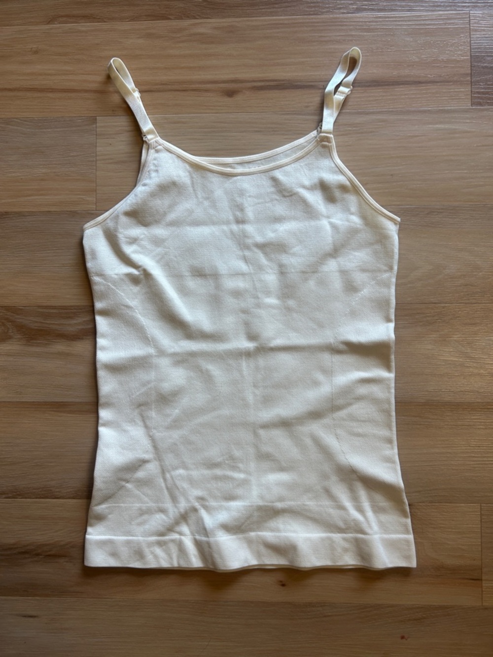 Women's Cream Ribbed Adjustable-Strap Cami
